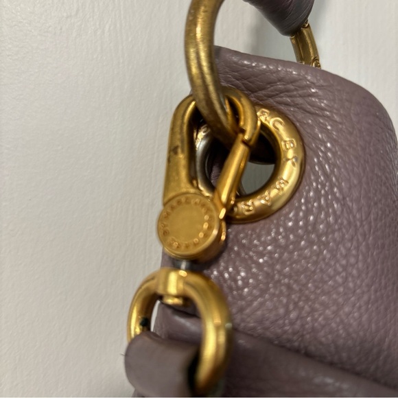 Marc by Marc Jacobs Leather Classic Q Hillier Hobo Grey Lavender Crossbody Bag - Picture 4 of 8
